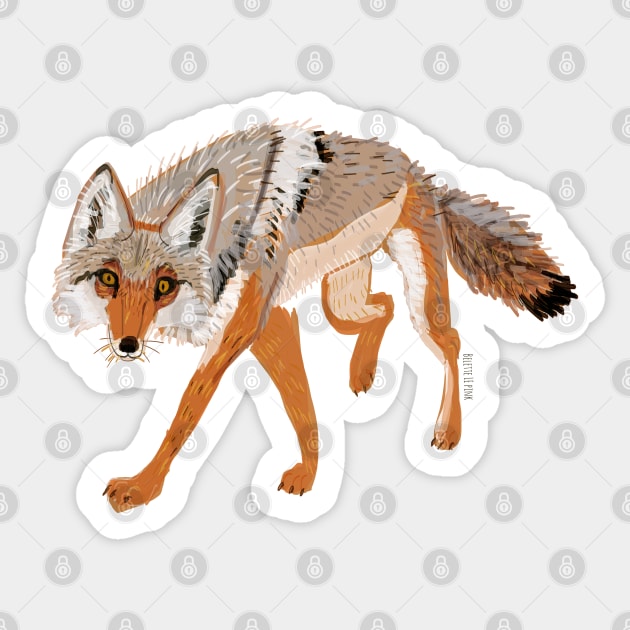 Coyote full body Sticker by belettelepink